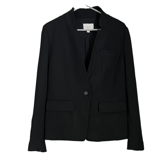 LOFT Jackets & Blazers - LOFT Black Notchless Single-Button Blazer